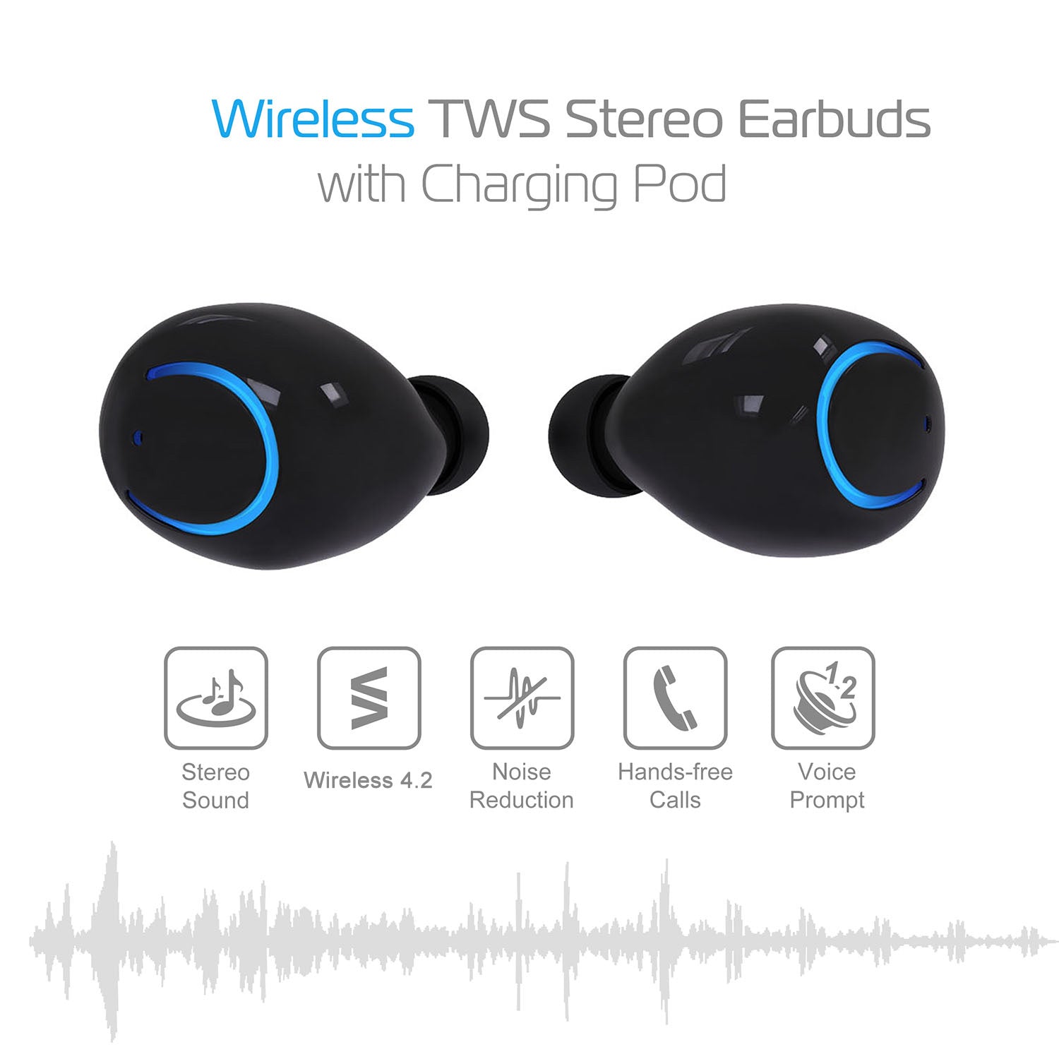 True Wireless Stereo Earbuds – Compact, Powerful Sound